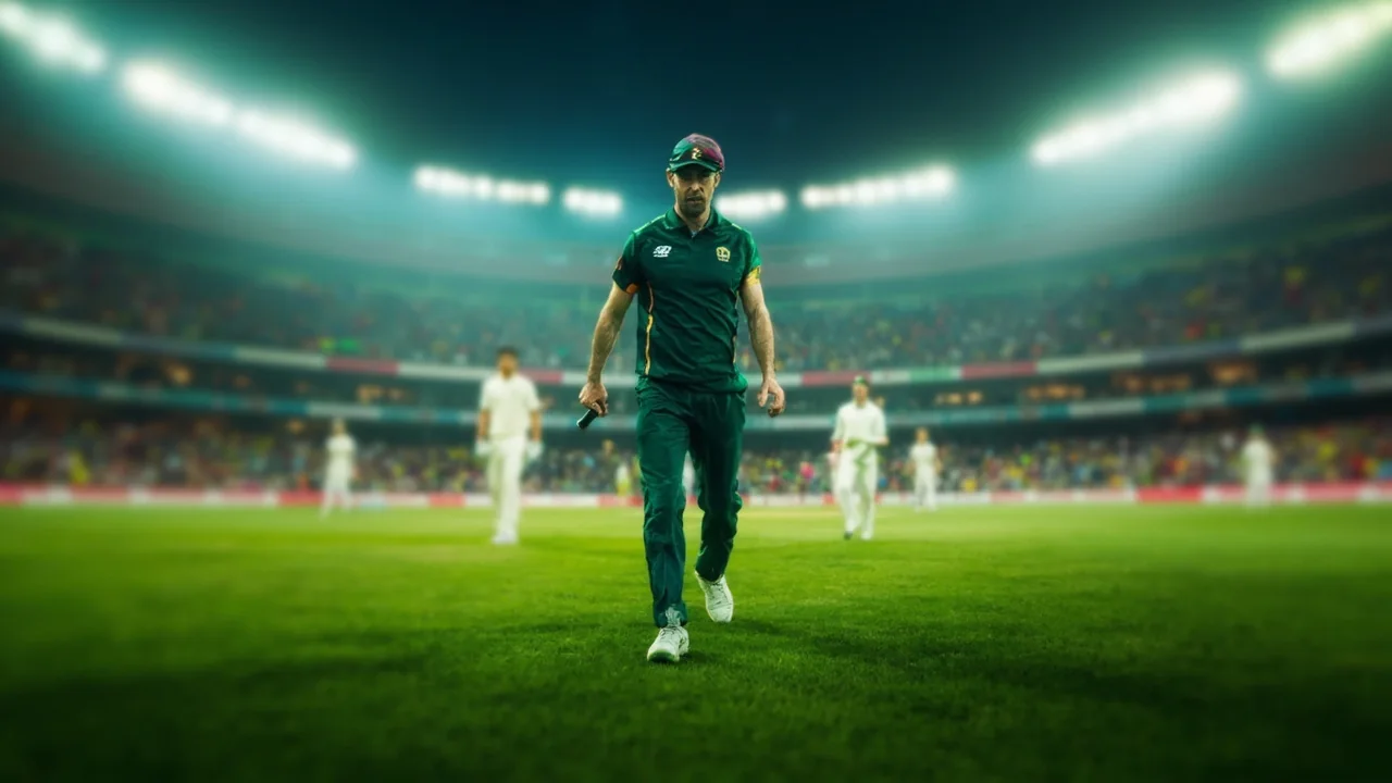 Wide view of an international Test venue under lights, framing the ECB's search for a new red-ball head coach