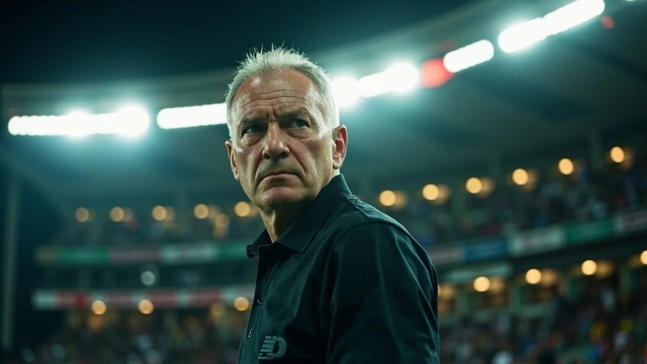 A tight sideline shot of a coach directing a player in the IPL, used to frame Langer's franchise background